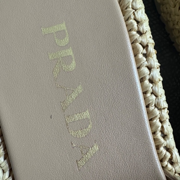 Prada Raffia Single-Band Platform Slides - Picture 3 of 16
